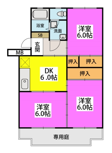 アイビーハイツ / 102号室 間取り