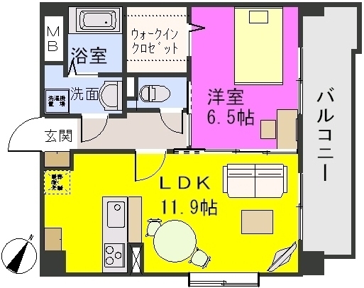 グランドゥール２７ / 201号室 間取り