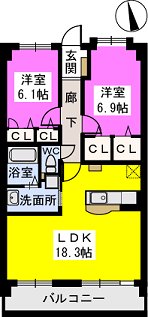 エスペランサ若宮 / 502号室 間取り