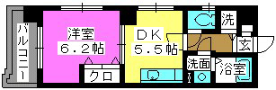 フローレス東比恵 / 401号室 間取り