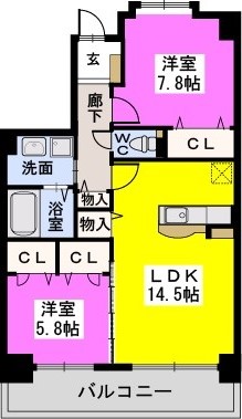 グラン・エルドール空港東 / 1102号室 間取り