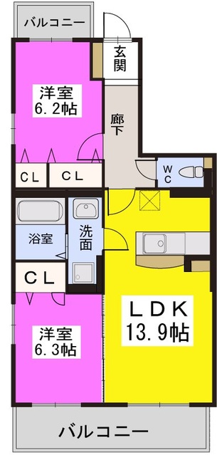 カーサ宮ノ前Ⅲ / 503号室 間取り