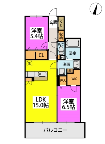 Clover原町駅 / 503号室 間取り