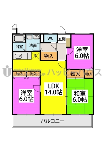 エクセレント中嶋Ⅲ / 403号室 間取り