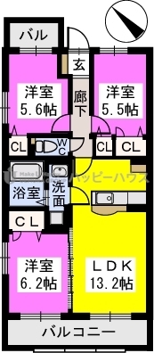 プルメリア / 203号室 間取り