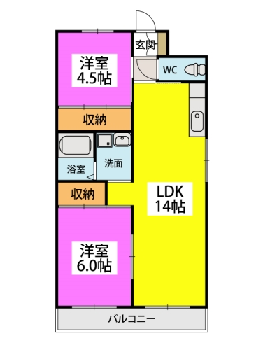 サンパール水城 / 101号室 間取り