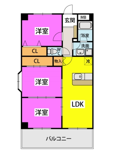 センチュリー中央 / 105号室 間取り