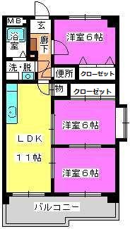 センチュリー中央 / 301号室 間取り