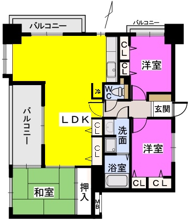 エバーライフ久留米中央 / 1401号室 間取り