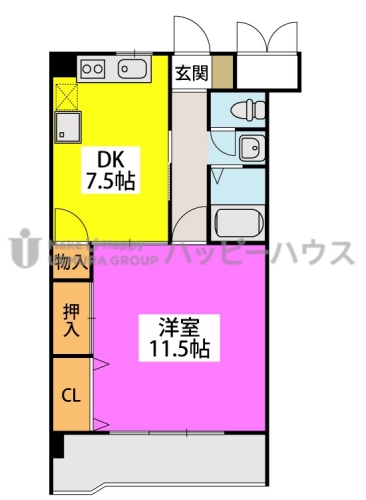 リバーサイド東櫛原 / 102号室 間取り