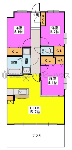 フォレスタ国分寺Ⅱ / 103号室 間取り