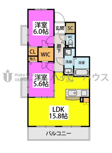 カルム五条 / 301号室 間取り