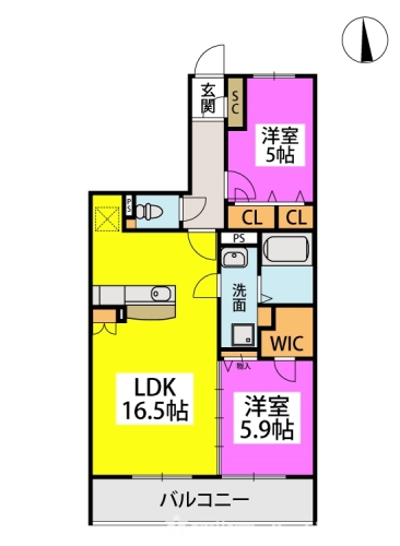 リュードゥルポ / 302号室 間取り