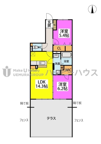 (仮称)プレアev塔原東３丁目 / 102号室 間取り