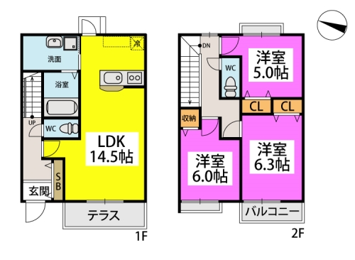 (仮称) タウンハウス紫 / 102号室 間取り