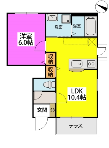 (仮称) タウンハウス紫 / 105号室 間取り