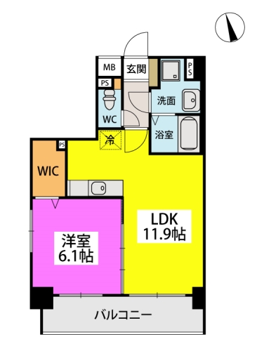 レーヴ陣原 / 201号室 間取り