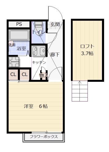 ブリリアント砂津 / 202号室 間取り