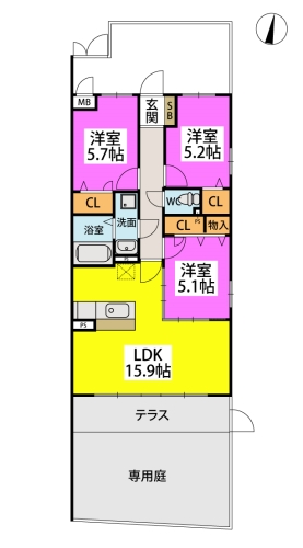 （仮称）プレアevL堀池 / 101号室 間取り