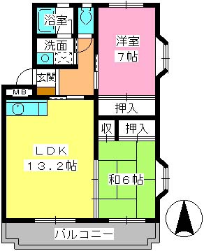 グレイシャス室見 / 205号室 間取り