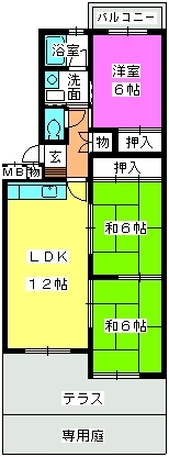 ハイム竹下 / 102号室 間取り