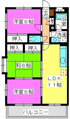 プラムハイツ１ / 405号室 間取り