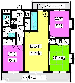 プラムハイツ３ / 301号室 間取り