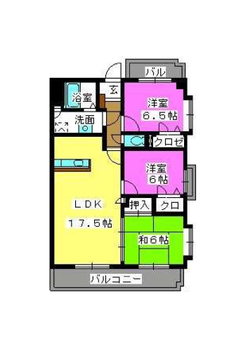 シャルマン室見Ⅱ / 301号室 間取り