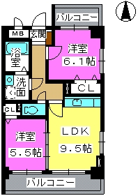 チュリス百道 / 302号室 間取り