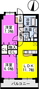 ウエストキーファーⅡ / 206号室 間取り