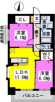 アルページュ西新 / 401号室 間取り