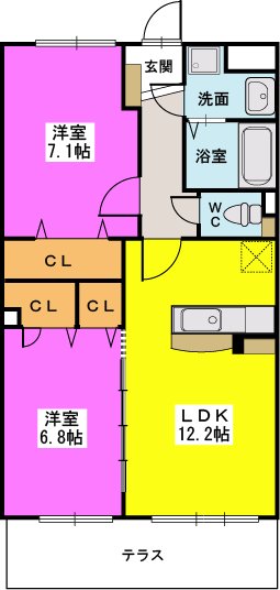 ソシア　ハイネスⅡ / 103号室 間取り