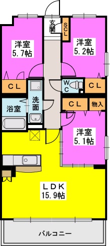 シヅティア / 301号室 間取り