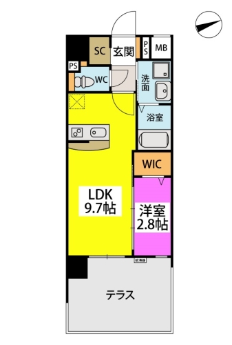 アスミール野芥 / 106号室 間取り