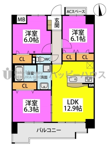 （仮称）リバーサイド愛宕南 / 201号室 間取り