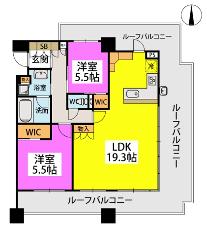 グランド・サンリヤン百道浜一丁目 / 702号室 間取り