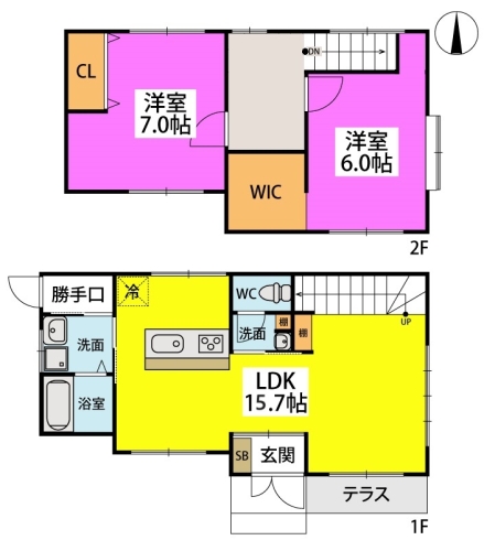 次郎丸2丁目貸家 / 1号室 間取り