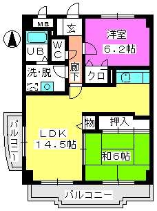 エクセレント岩室Ⅱ / 301号室 間取り