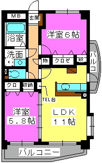 グリーンハウス / 403号室 間取り