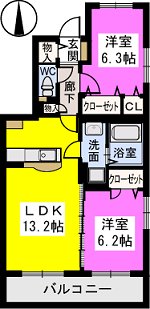 セピアコート弐番館 / 201号室 間取り