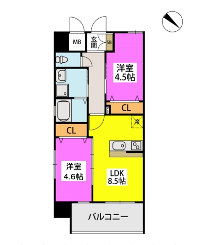 クレセント春日原 / 701号室 間取り