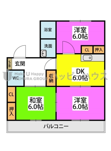 フラワーポテト正弥 / 2-117号室 間取り