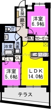 フェニックス春日原 / 102号室 間取り