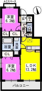 ステラ２１平田台 / Y-302号室 間取り