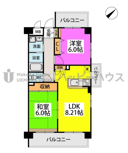 アプリコート春日 / 406号室 間取り