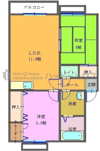 メゾン畑ヶ坂 / 203号室 間取り