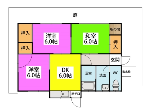 結城借家 / 1号室 間取り