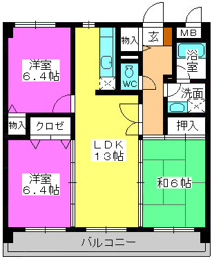 マンハイム板付 / 703号室 間取り