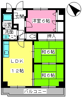 グランシャリオ南大橋 / 202号室 間取り