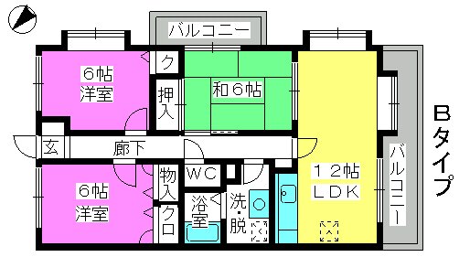 シックス板付 / 205号室 間取り